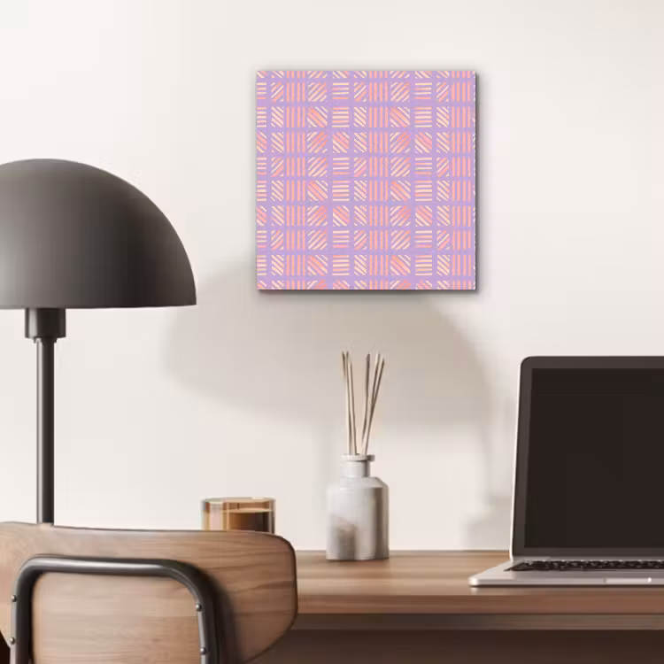 Aluminium schilderij - Paars - Roze - Geometrisch - Strepen - Blokken - Patroon — 6