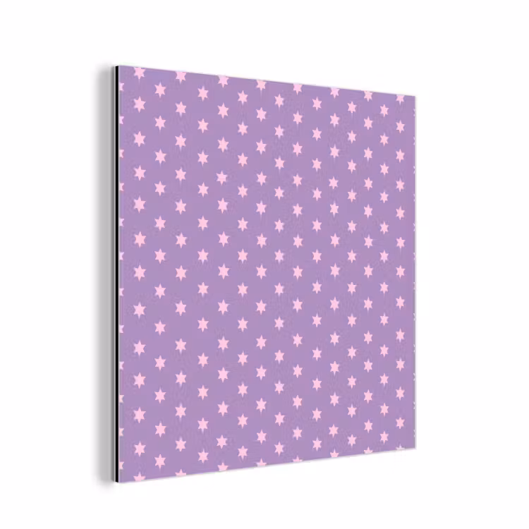 Aluminium schilderij - Paars - Roze - Sterren - Geometrisch - Patroon — 1