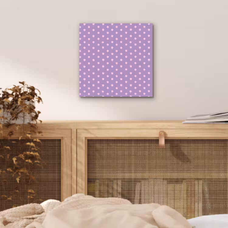 Aluminium schilderij - Paars - Roze - Sterren - Geometrisch - Patroon — 4