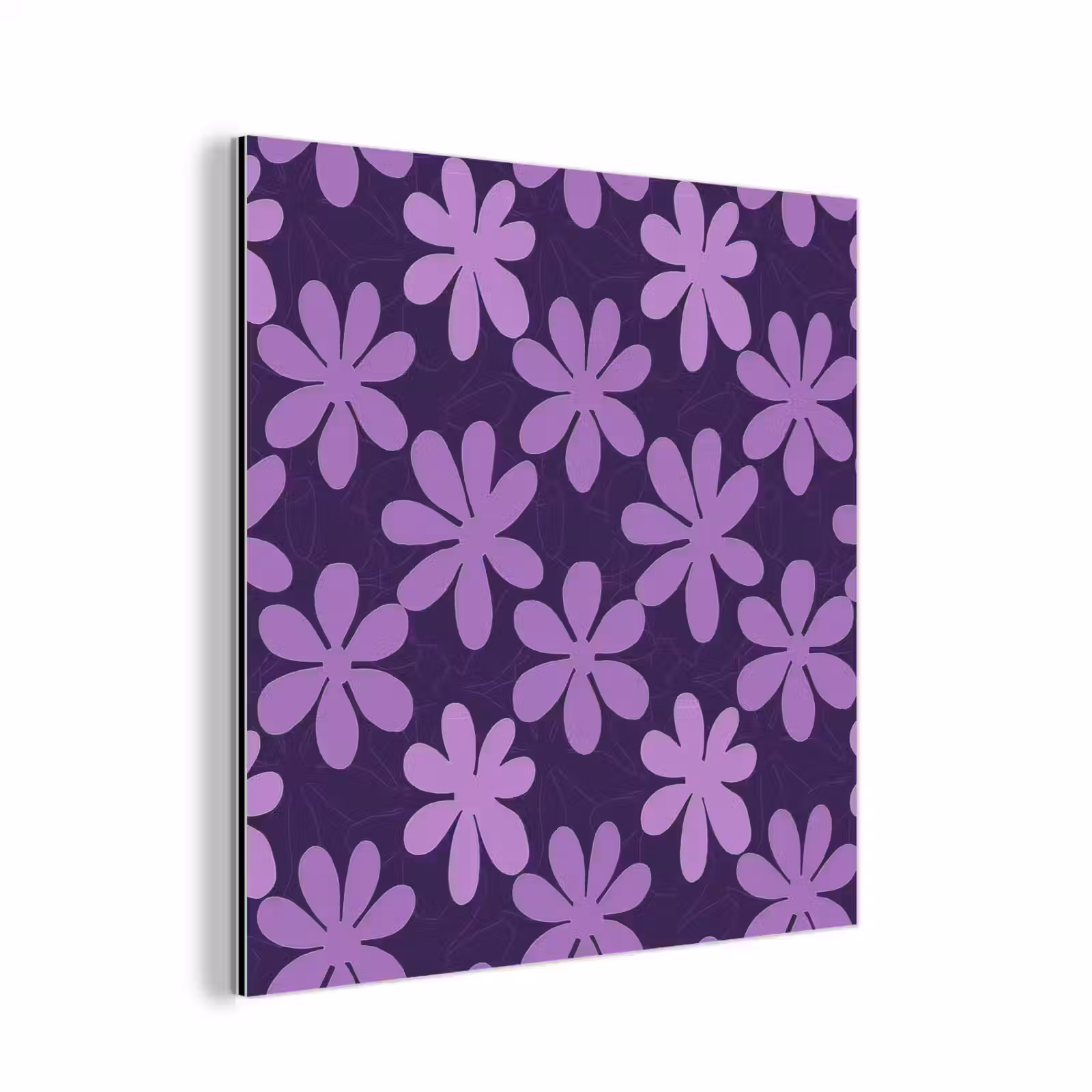 Aluminium schilderij - Paars - Botanisch - Bloemen - Retro - Patroon — 1