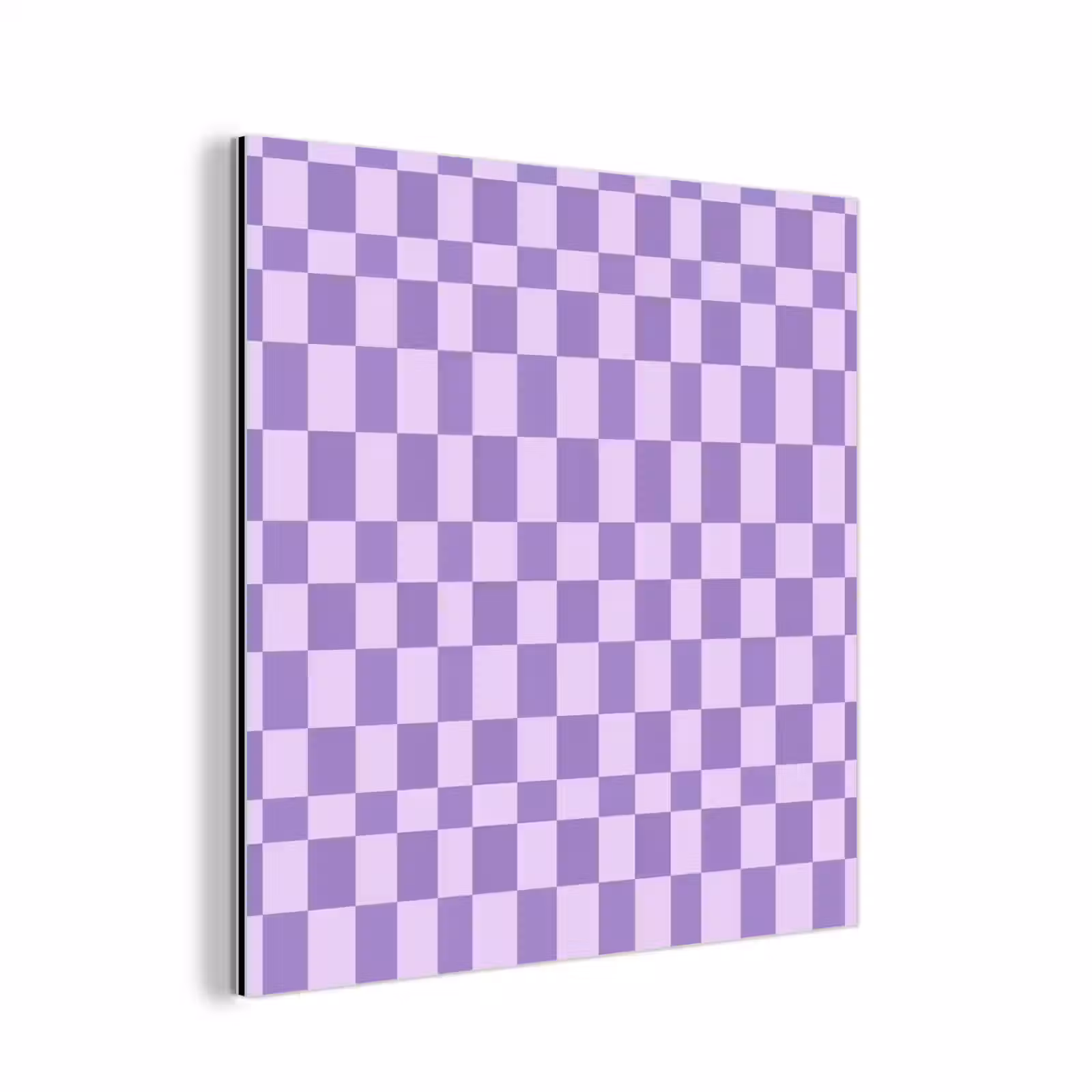 Aluminium schilderij - Paars - Geometrisch - Dambord - Blokken - Patroon — 1