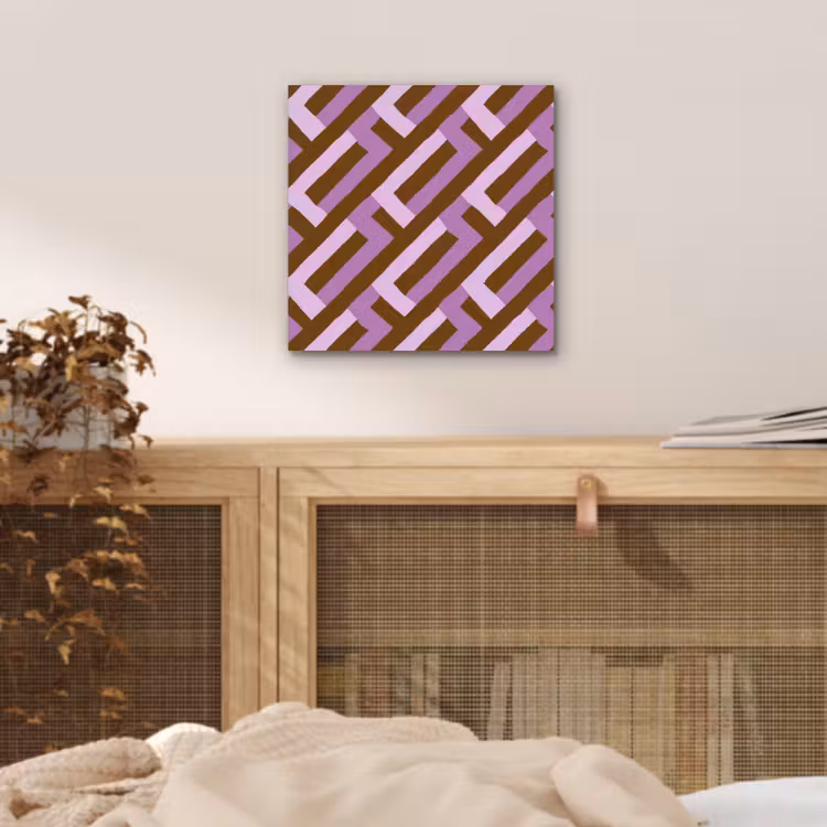 Aluminium schilderij - Bruin - Roze - Geometrisch - Meander - Patroon — 4