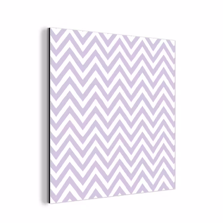 Aluminium schilderij - Lila - Geometrisch - Chevron - Zigzag - Patroon — 1