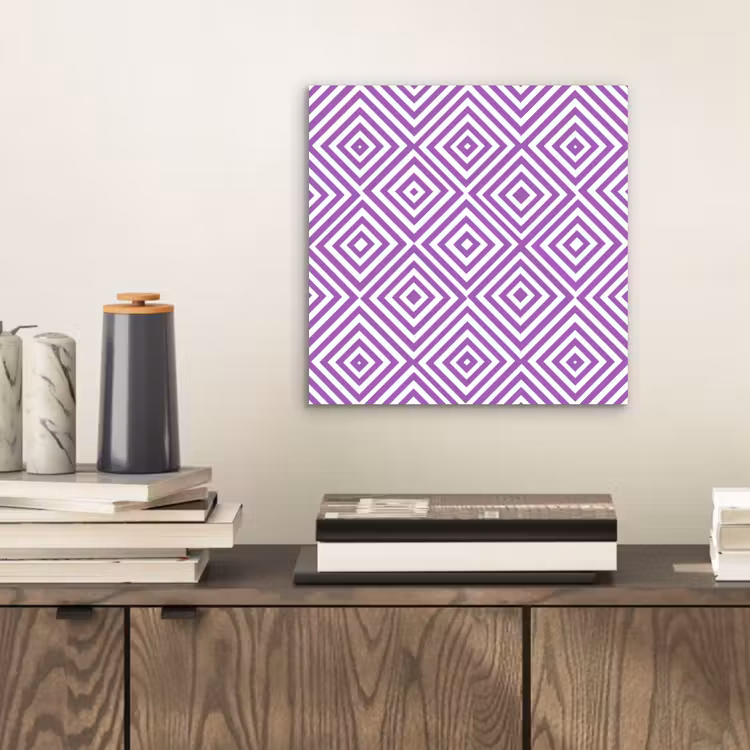 Aluminium schilderij - Paars - Geometrisch - Ruiten - Concentrisch - Patroon — 2