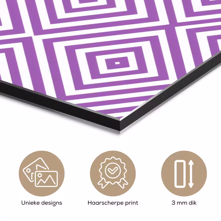 Aluminium schilderij - Paars - Geometrisch - Ruiten - Concentrisch - Patroon — 7