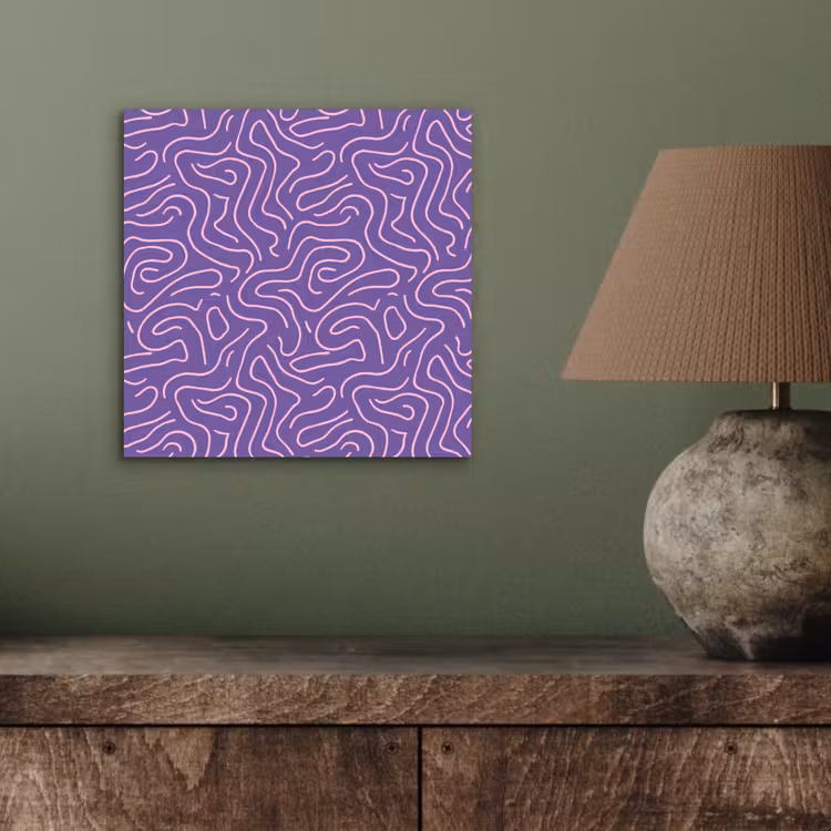 Aluminium schilderij - Paars - Roze - Abstract - Lijnen - Doolhof - Patroon — 3