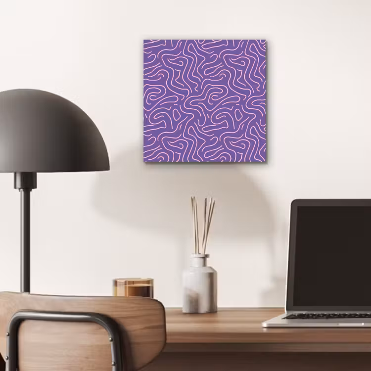 Aluminium schilderij - Paars - Roze - Abstract - Lijnen - Doolhof - Patroon — 6
