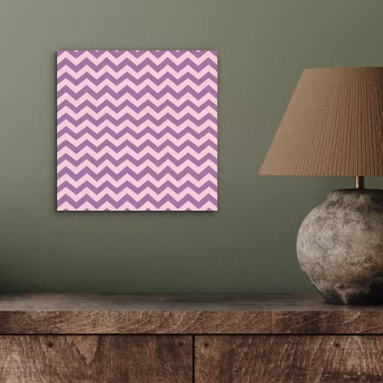 Aluminium schilderij - Paars - Roze - Geometrisch - Chevron - Zigzag - Patroon — 3