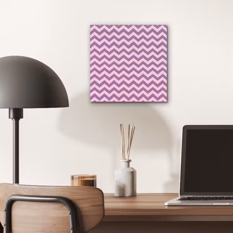 Aluminium schilderij - Paars - Roze - Geometrisch - Chevron - Zigzag - Patroon — 6