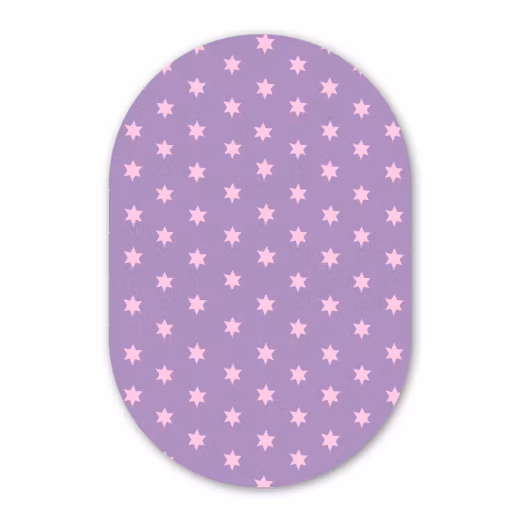 Muurovaal aluminium - Paars - Roze - Sterren - Geometrisch - Patroon — 1