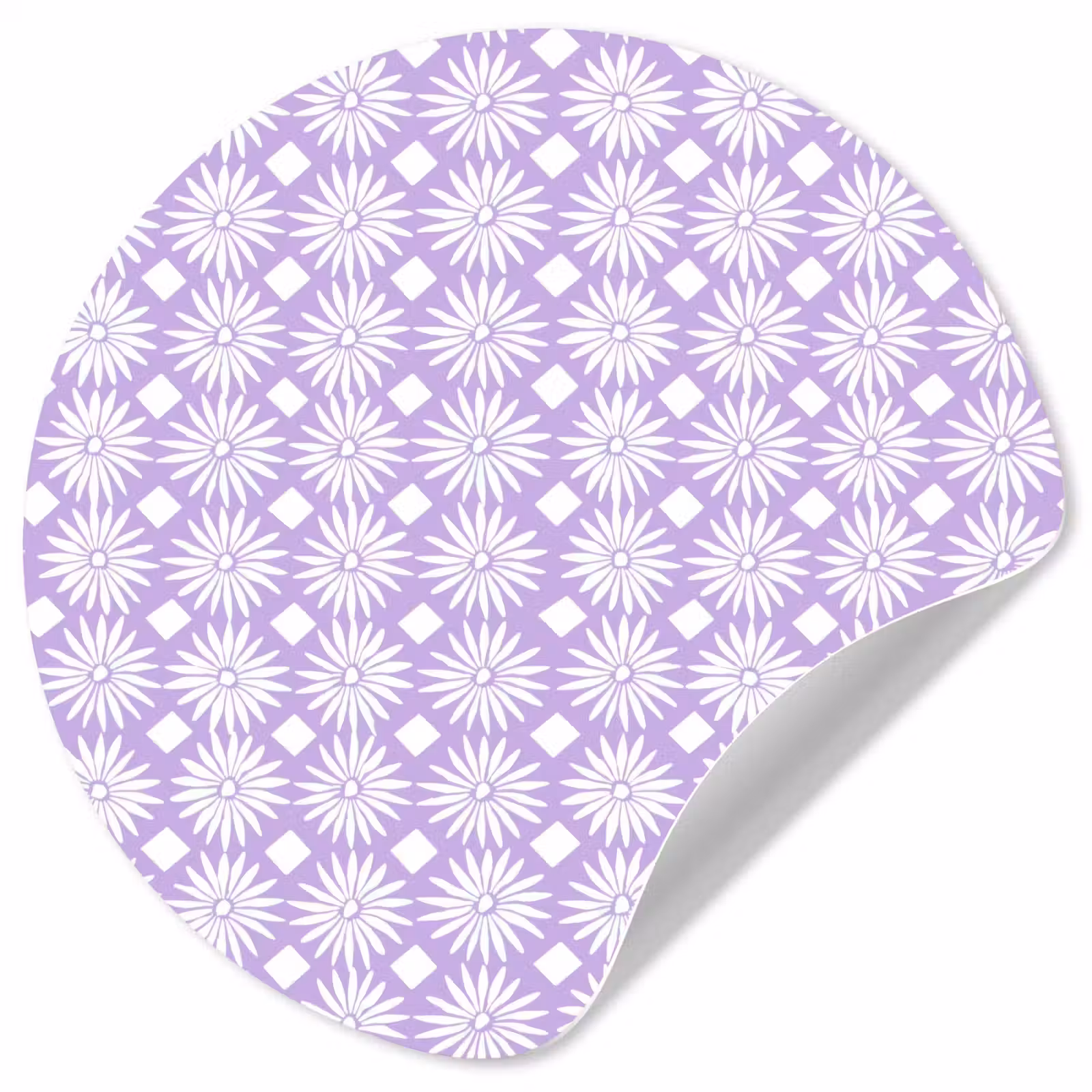 Behangcirkel - Lila - Botanisch - Bloemen - Margrieten - Patroon — 1