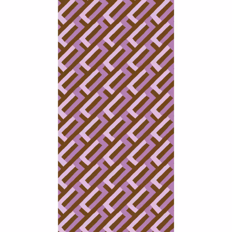 Behang - Bruin - Roze - Geometrisch - Meander - Patroon — 2
