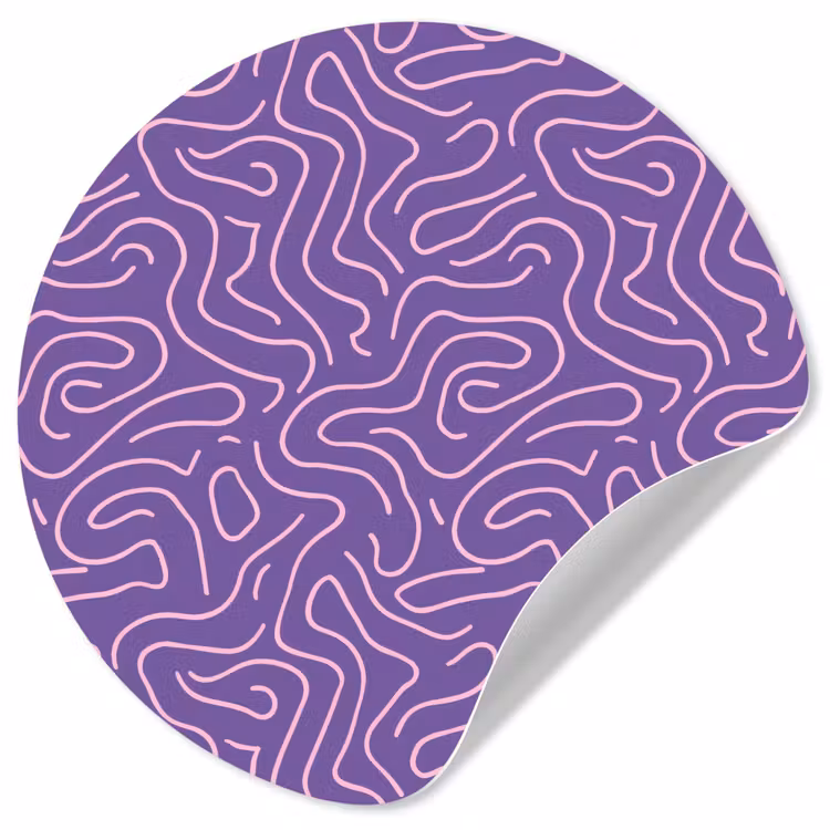 Behangcirkel - Paars - Roze - Abstract - Lijnen - Doolhof - Patroon — 1