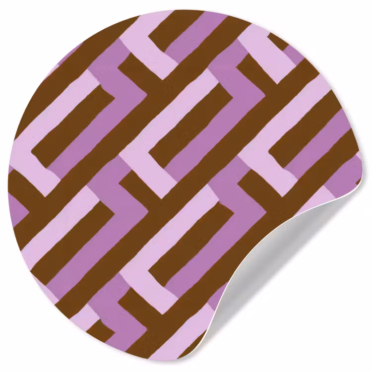 Behangcirkel - Bruin - Roze - Geometrisch - Meander - Patroon — 1