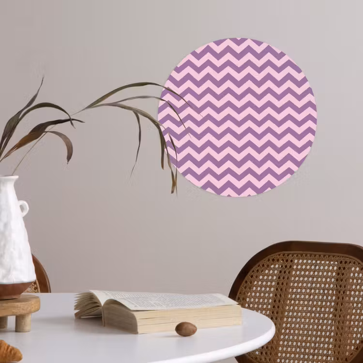 Behangcirkel - Paars - Roze - Geometrisch - Chevron - Zigzag - Patroon — 4