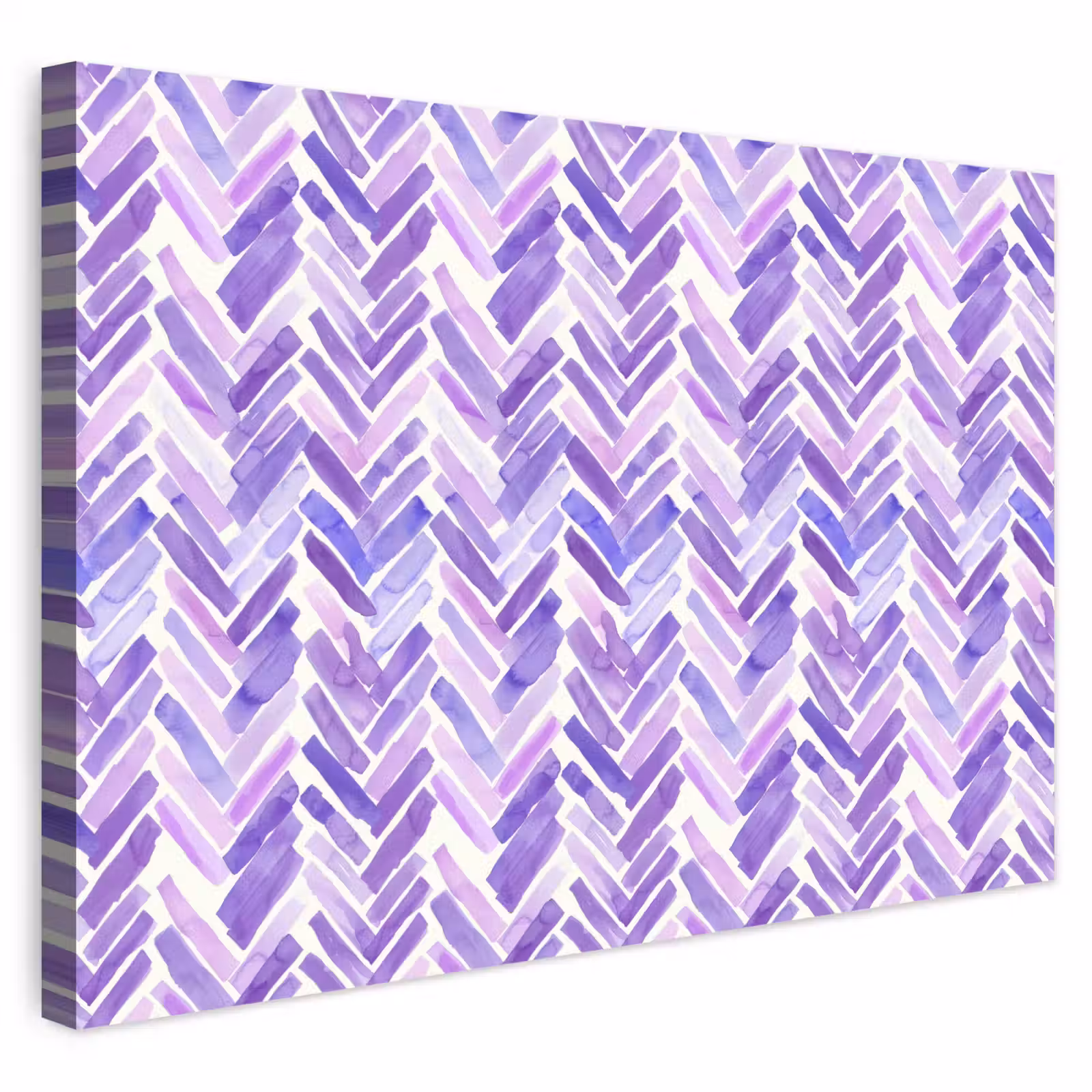 Buiten canvas - Paars - Visgraat - Aquarel - Penseelstreken - Patroon — 1