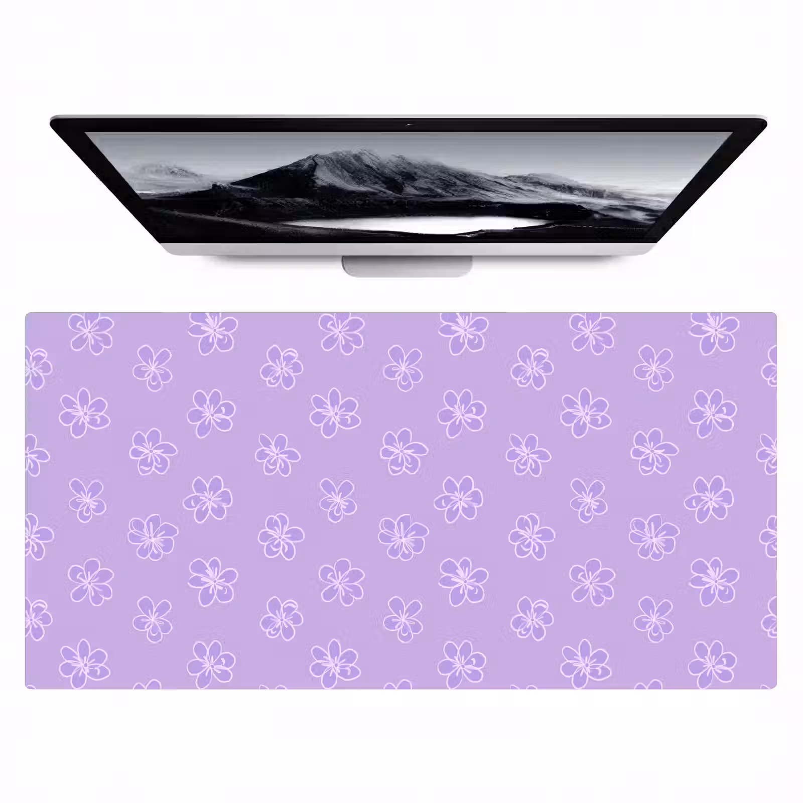 Bureau onderlegger - Lila - Botanisch - Bloemen - Handgetekend - Patroon — 1