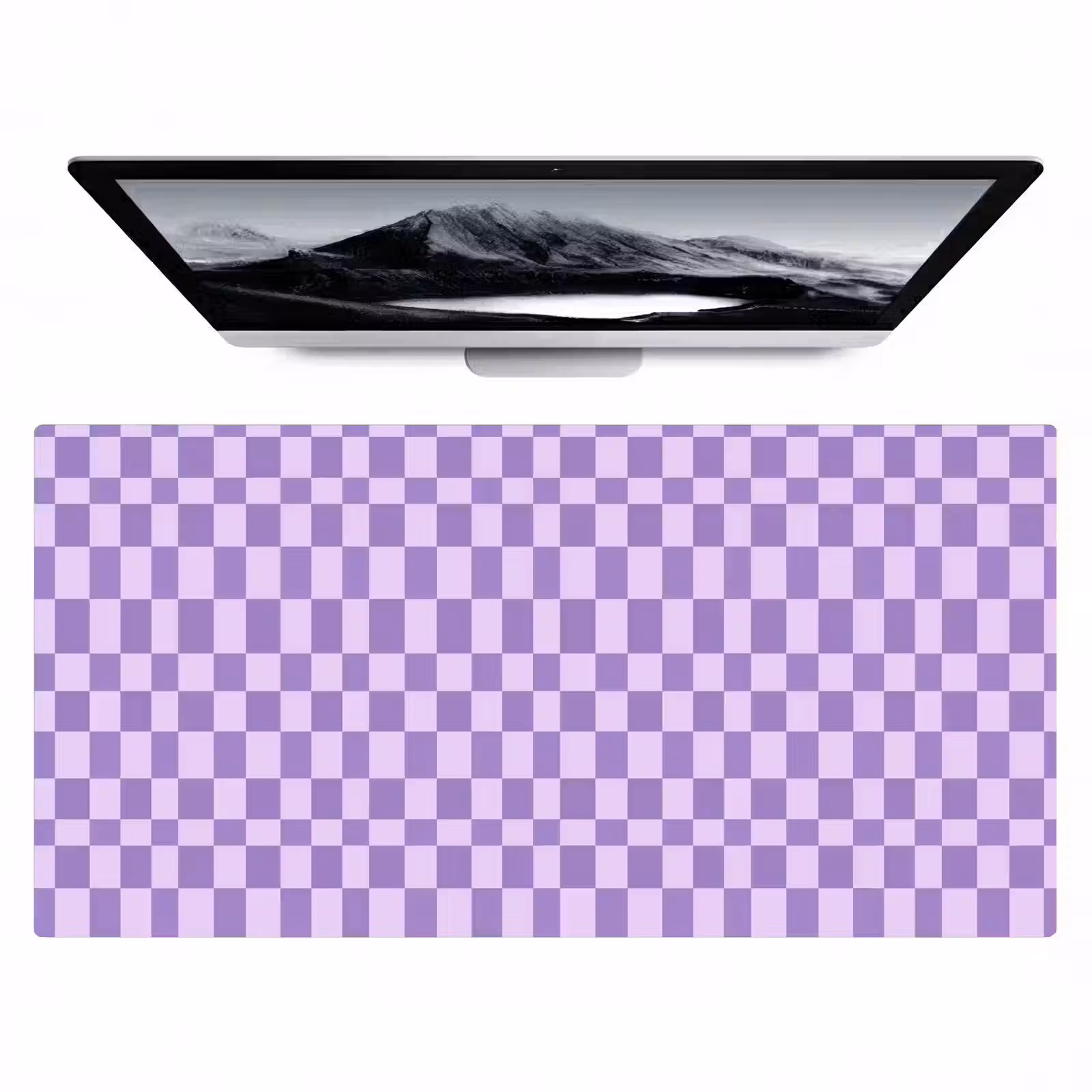 Bureau onderlegger - Paars - Geometrisch - Dambord - Blokken - Patroon — 1