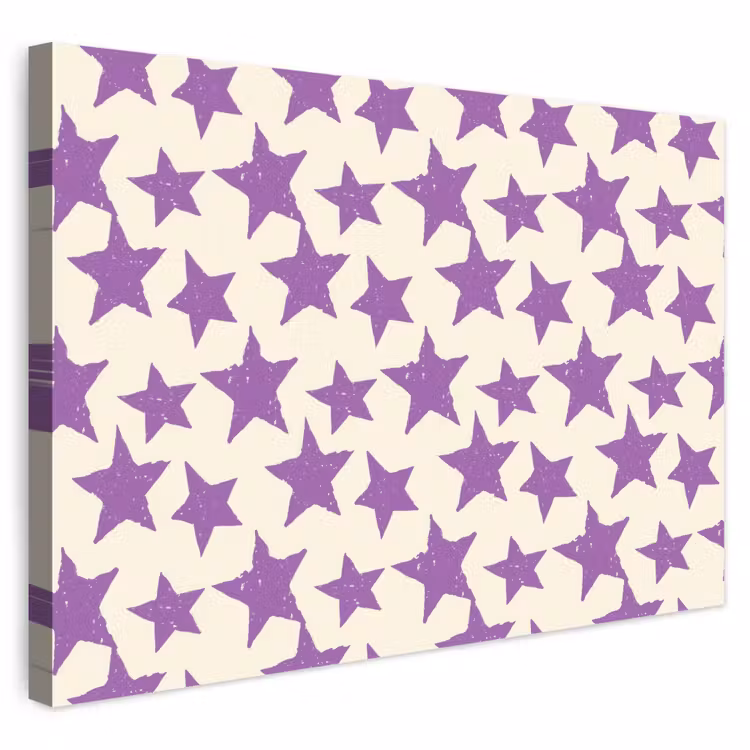 Buiten canvas - Paars - Geometrisch - Sterren - Stempel - Patroon — 1