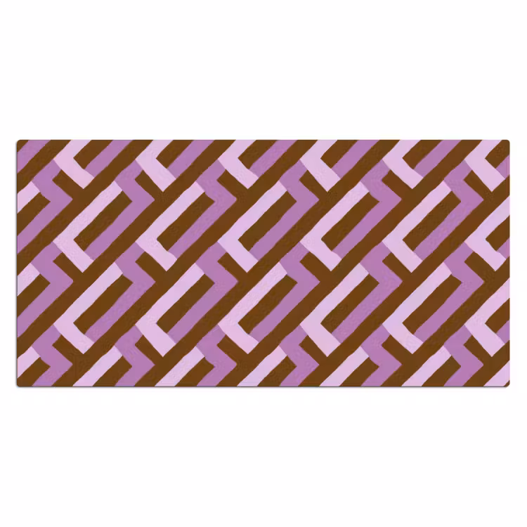 Bureau onderlegger - Bruin - Roze - Geometrisch - Meander - Patroon — 2