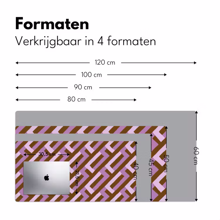 Bureau onderlegger - Bruin - Roze - Geometrisch - Meander - Patroon — 8