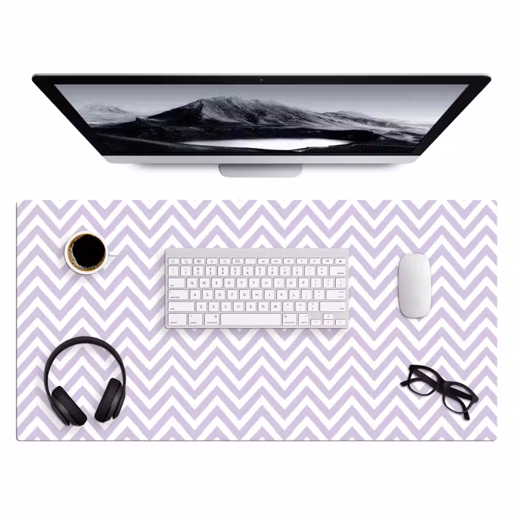 Bureau onderlegger - Lila - Geometrisch - Chevron - Zigzag - Patroon — 4