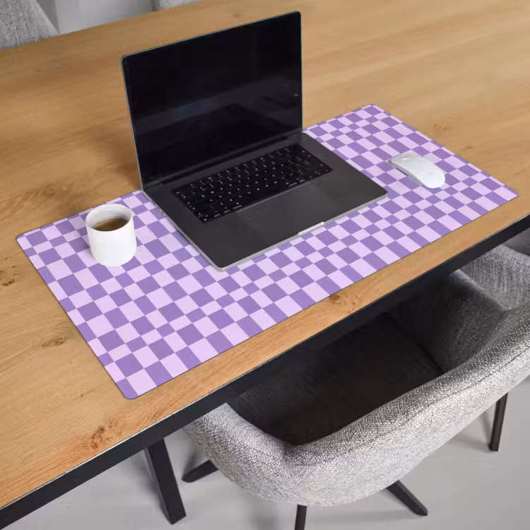 Bureau onderlegger - Paars - Geometrisch - Dambord - Blokken - Patroon — 3