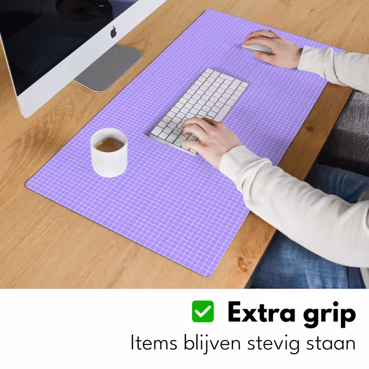 Bureau onderlegger - Paars - Geometrisch - Raster - Minimalistisch - Patroon — 6