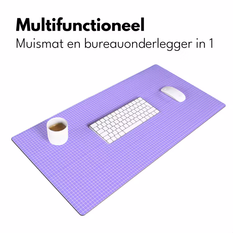 Bureau onderlegger - Paars - Geometrisch - Raster - Minimalistisch - Patroon — 7