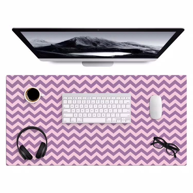 Bureau onderlegger - Paars - Roze - Geometrisch - Chevron - Zigzag - Patroon — 4
