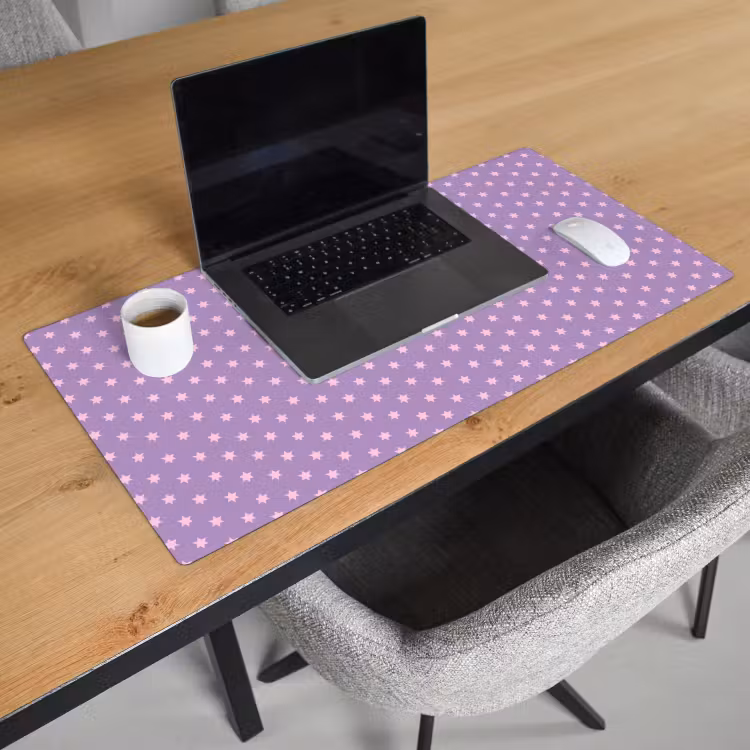Bureau onderlegger - Paars - Roze - Sterren - Geometrisch - Patroon — 3