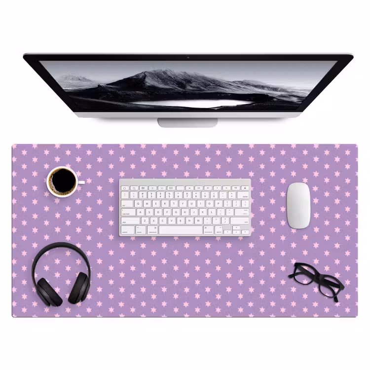 Bureau onderlegger - Paars - Roze - Sterren - Geometrisch - Patroon — 4