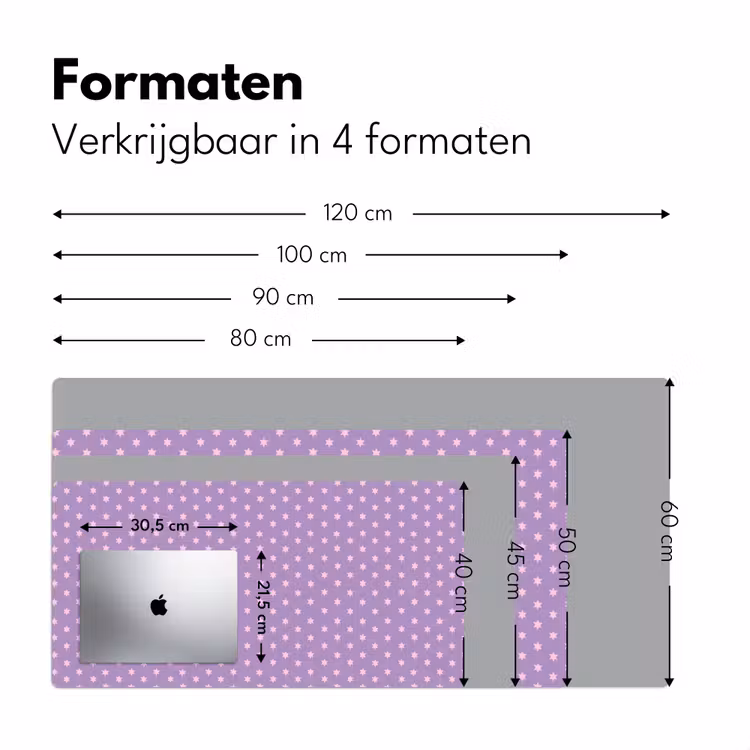 Bureau onderlegger - Paars - Roze - Sterren - Geometrisch - Patroon — 8