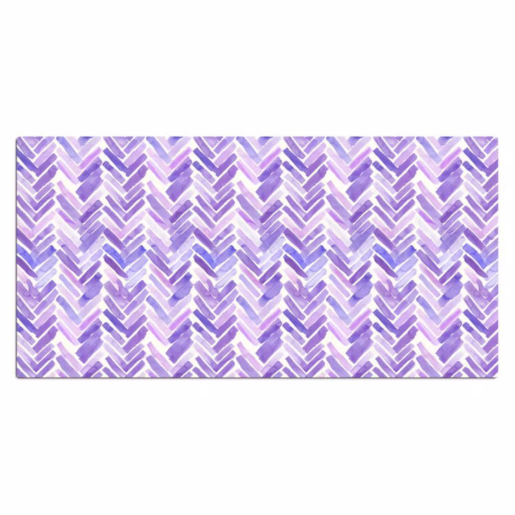 Bureau onderlegger - Paars - Visgraat - Aquarel - Penseelstreken - Patroon — 2