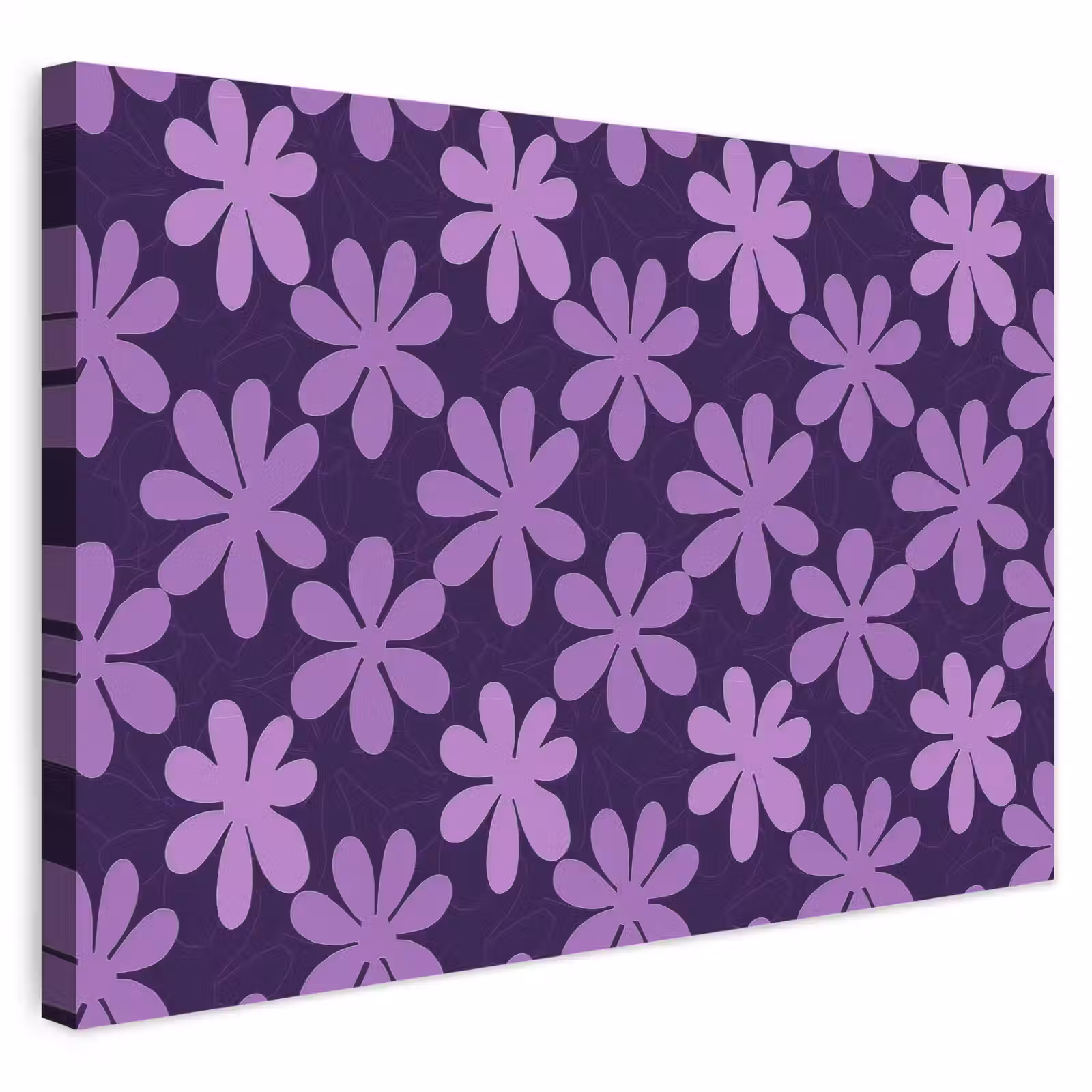 Buiten canvas - Paars - Botanisch - Bloemen - Retro - Patroon — 1