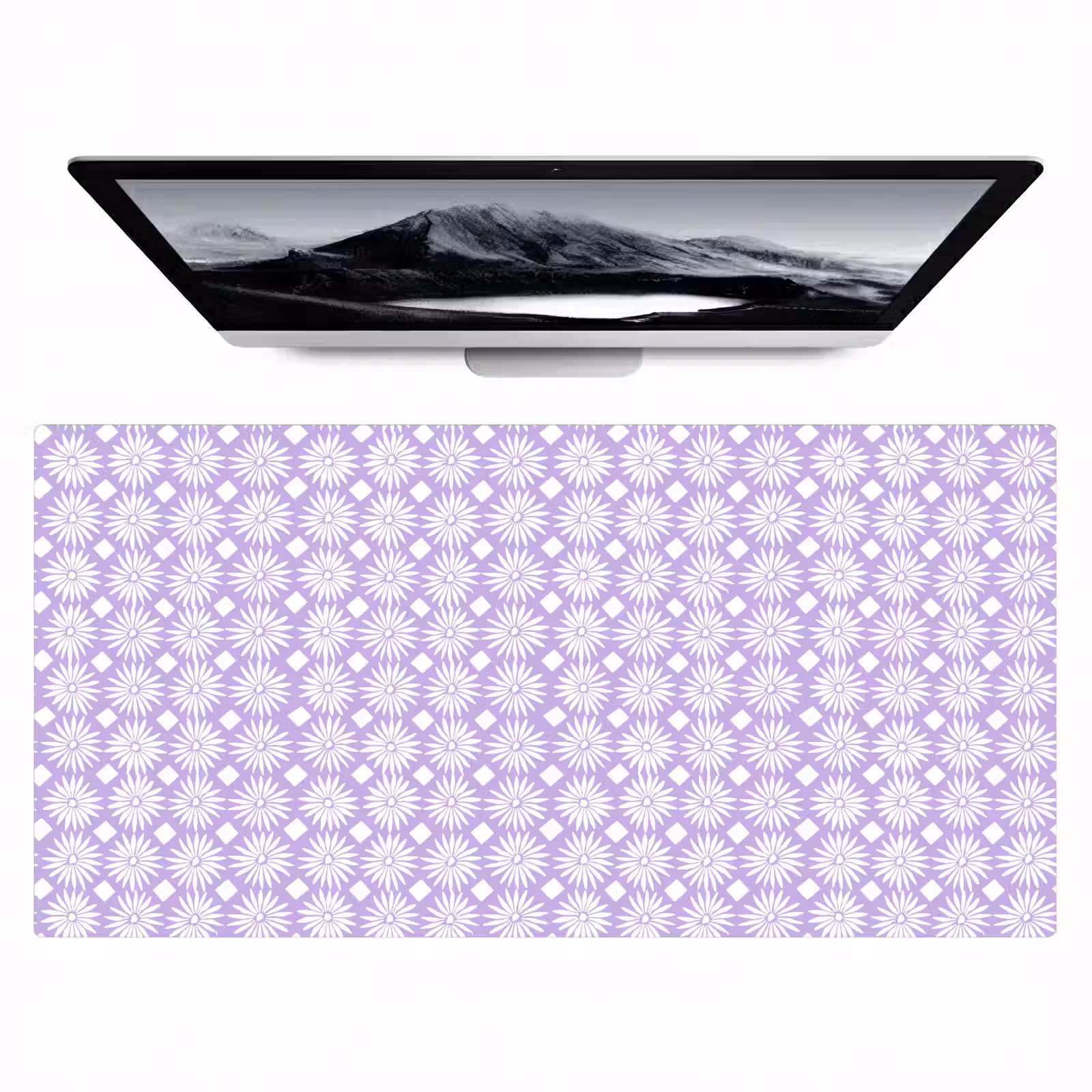 Bureau onderlegger - Lila - Botanisch - Bloemen - Margrieten - Patroon — 1