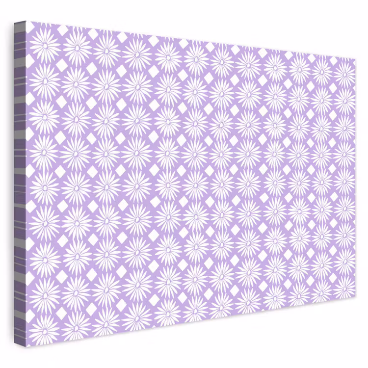Buiten canvas - Lila - Botanisch - Bloemen - Margrieten - Patroon — 1