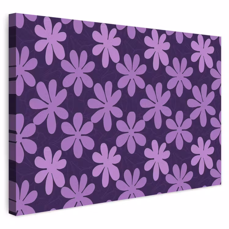 Buiten canvas - Paars - Botanisch - Bloemen - Retro - Patroon — 1