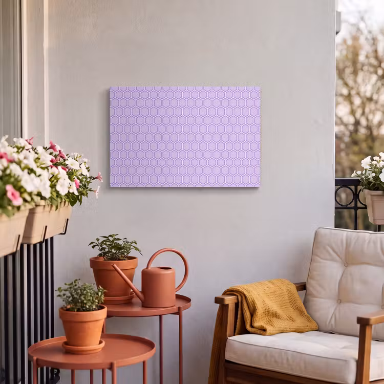 Buiten canvas - Paars - Geometrisch - Honeycomb - Bijenraat - Patroon — 3