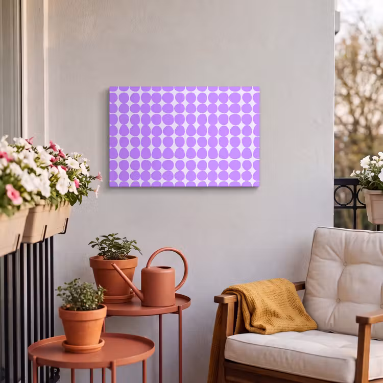 Buiten canvas - Paars - Geometrisch - Stippen - Polka Dot - Patroon — 3