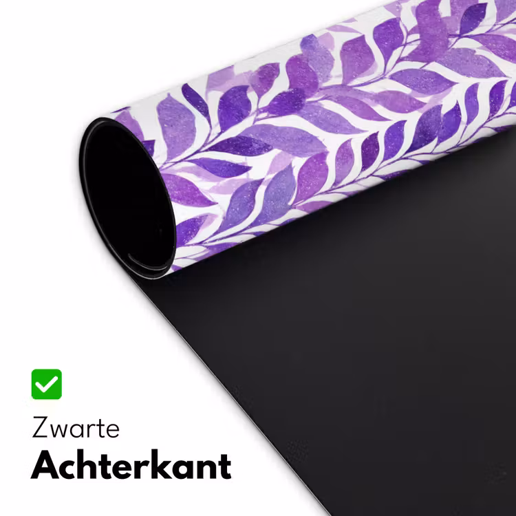 Bureau onderlegger - Paars - Botanisch - Bladeren - Aquarel - Takken - Patroon — 5