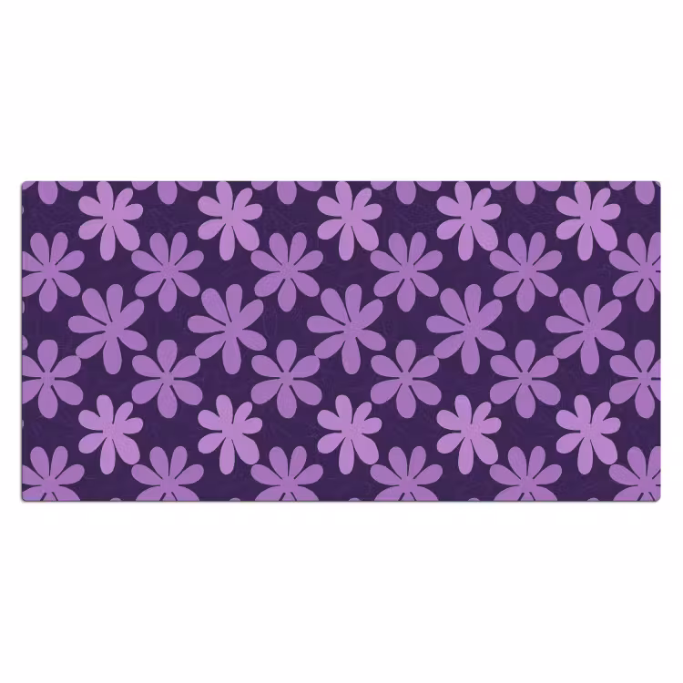 Bureau onderlegger - Paars - Botanisch - Bloemen - Retro - Patroon — 2