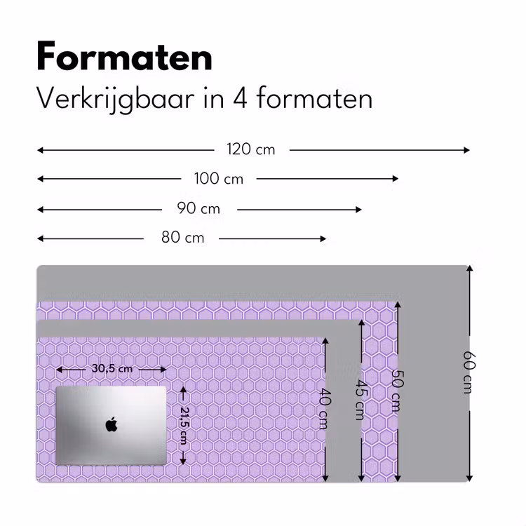Bureau onderlegger - Paars - Geometrisch - Honeycomb - Bijenraat - Patroon — 8