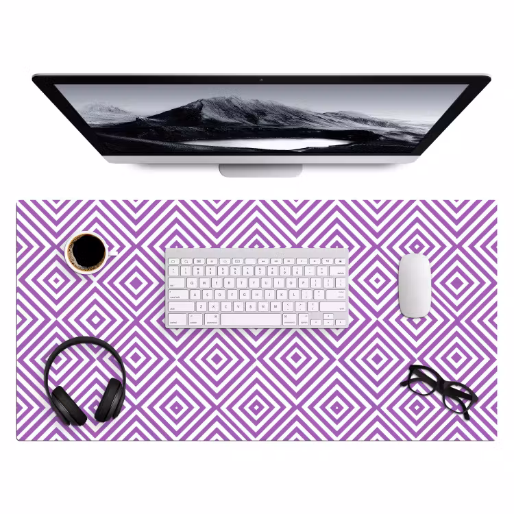 Bureau onderlegger - Paars - Geometrisch - Ruiten - Concentrisch - Patroon — 4