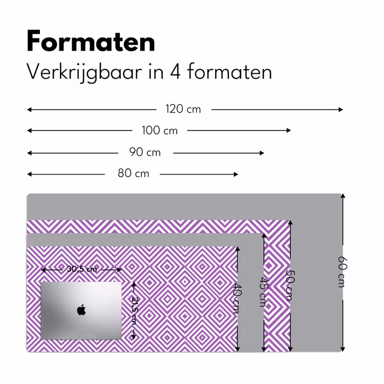 Bureau onderlegger - Paars - Geometrisch - Ruiten - Concentrisch - Patroon — 8