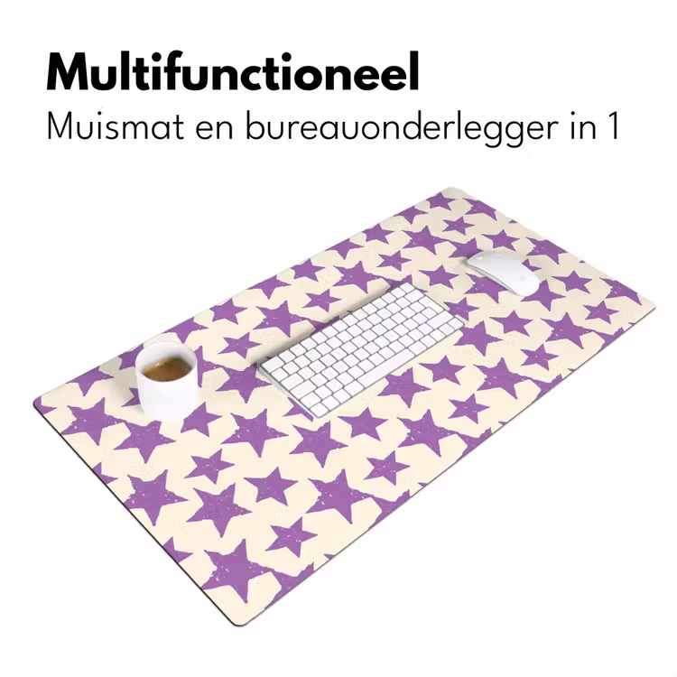 Bureau onderlegger - Paars - Geometrisch - Sterren - Stempel - Patroon — 7