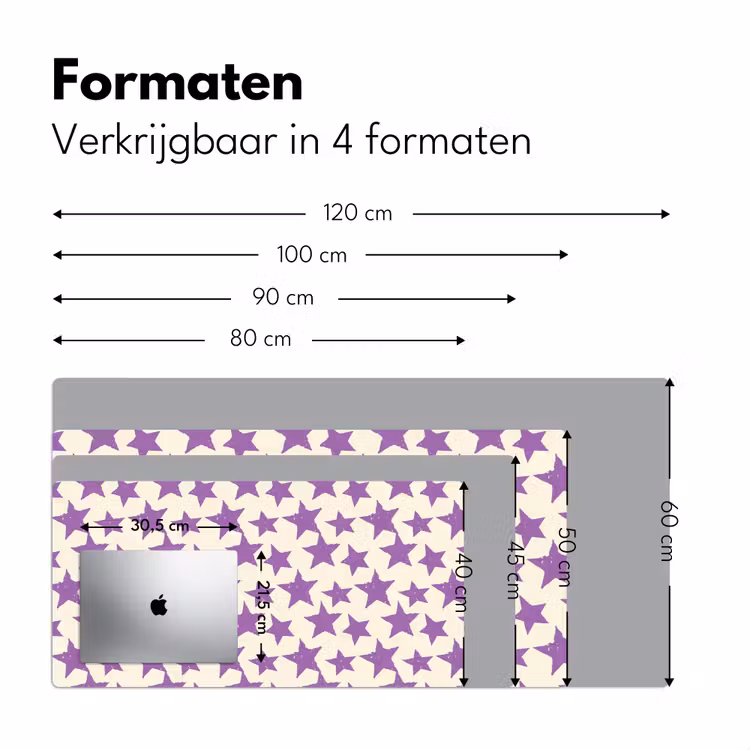 Bureau onderlegger - Paars - Geometrisch - Sterren - Stempel - Patroon — 8