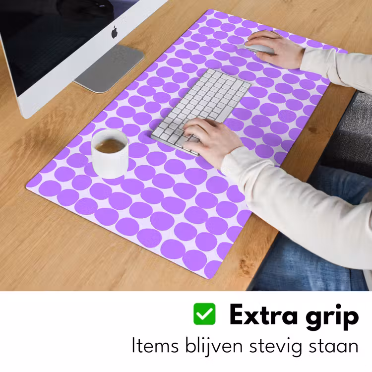 Bureau onderlegger - Paars - Geometrisch - Stippen - Polka Dot - Patroon — 6