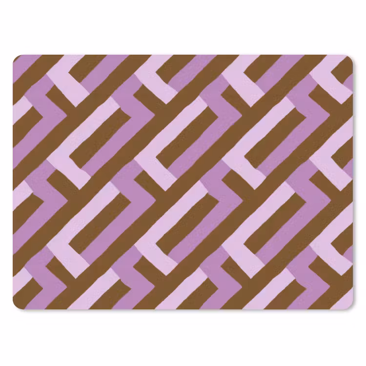 Muismat - Bruin - Roze - Geometrisch - Meander - Patroon — 1