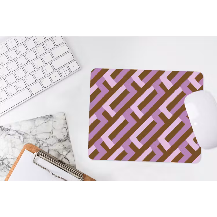 Muismat - Bruin - Roze - Geometrisch - Meander - Patroon — 2
